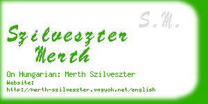 szilveszter merth business card